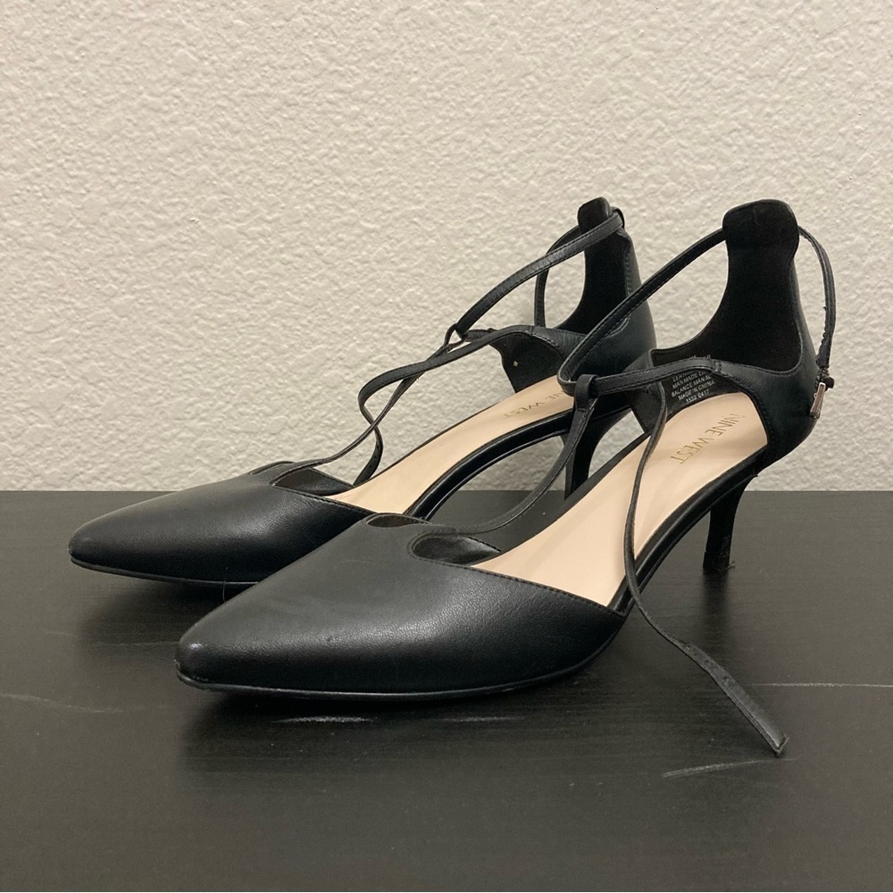 Nine West Strappy Heels - Black/Cream - Size 8